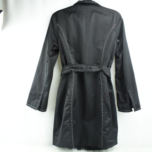 Express Black Trench Coat Womens Jacket Size M - Picture 4 of 7